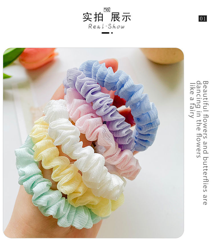 虔生缘糖果色头绳小肠圈发圈女简约皮筋女扎头成人橡皮筋小皮筋可爱发