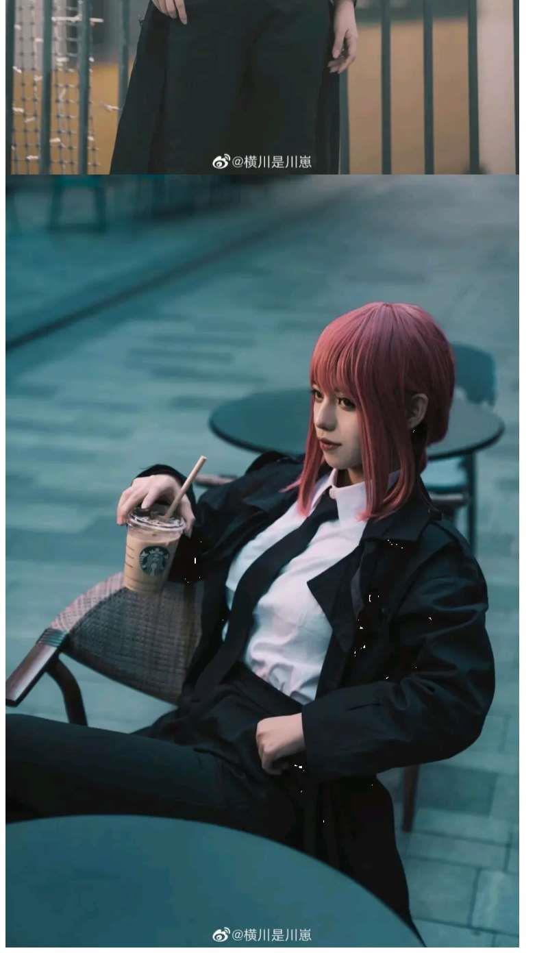 动漫漫画链锯电锯人玛奇玛cos恶魔猎人服西装风衣套装cosy男女三件套s