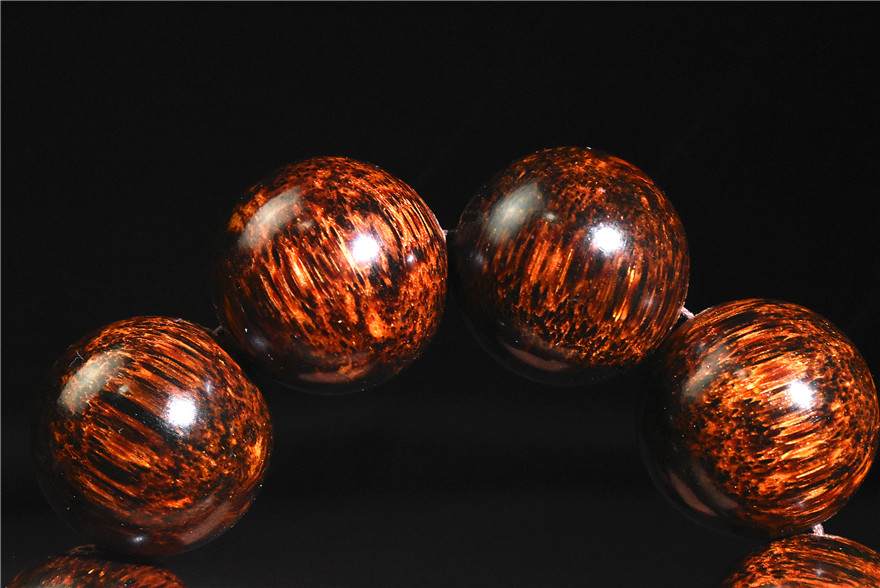 老挝黄花梨手串老料芝麻纹20mm男女手链拍卖