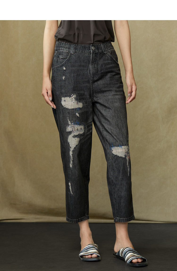 donoratico达衣岩夏装2021年夏牛仔裤粉色梦之一依旧蓝m