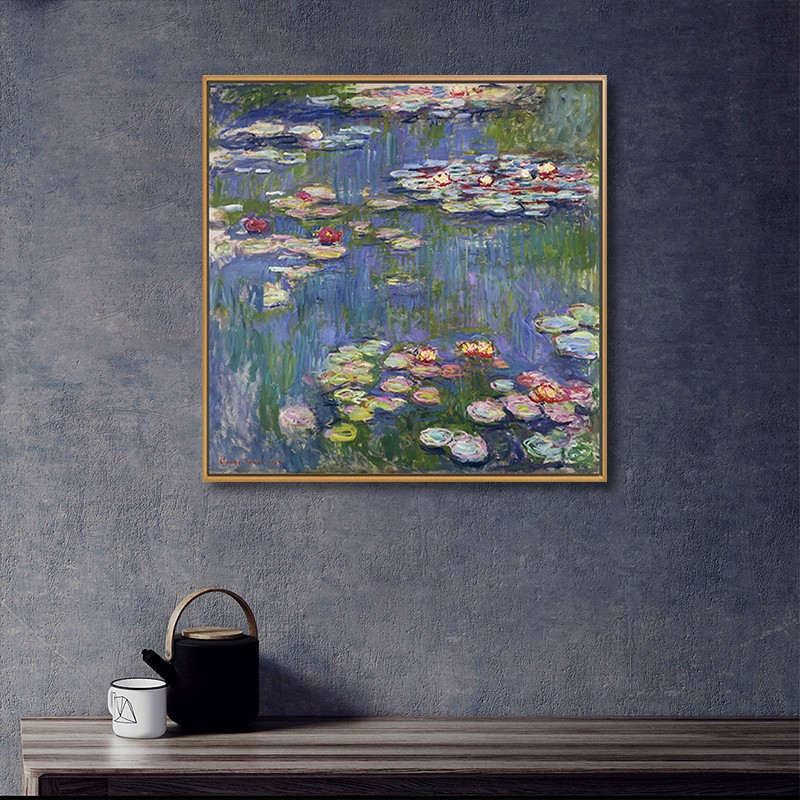 史历克莫奈睡莲装饰画客厅书房壁画卧室餐厅玄关沙发背景墙油画风格挂