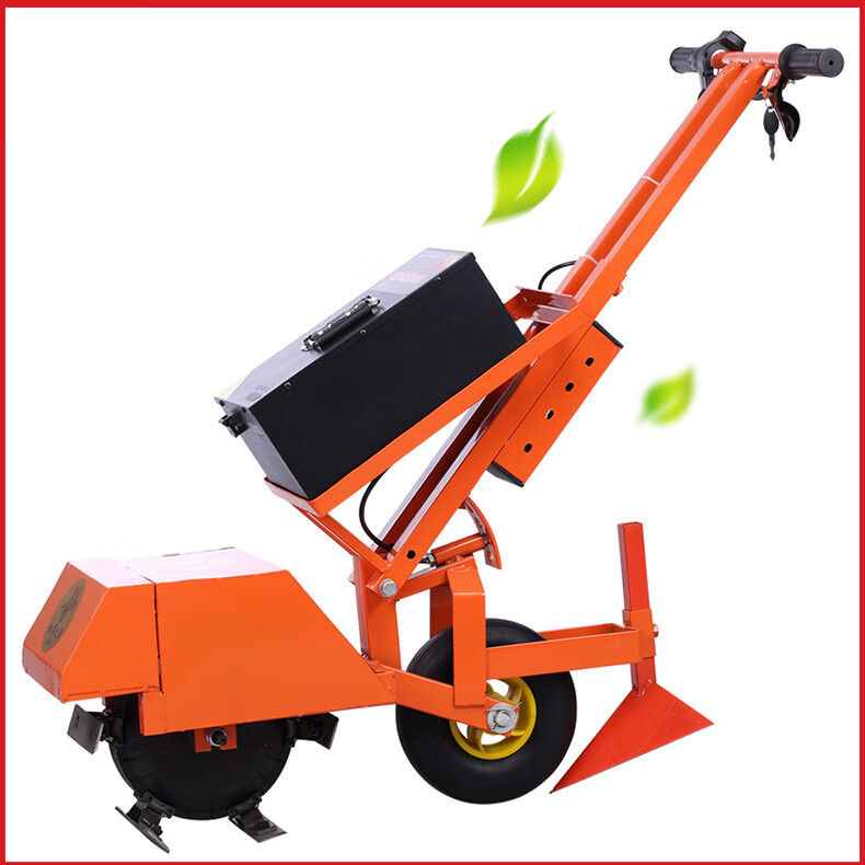 电动除草机多功能开沟机小型锄草松土开沟机 充电式 农用耕地机 独轮