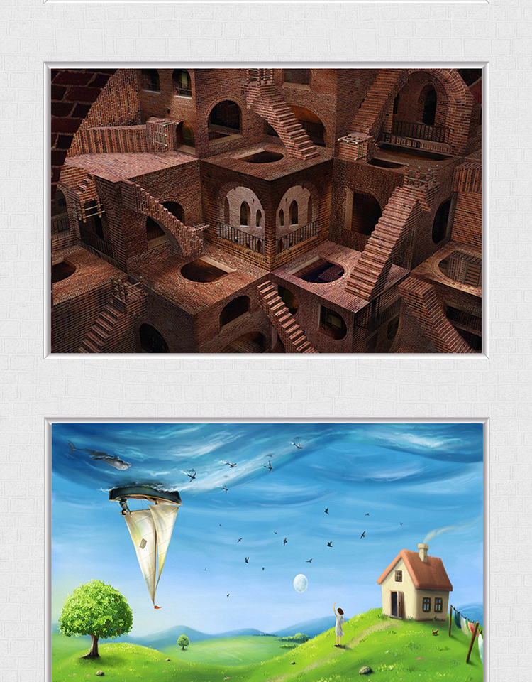 心理咨询室挂图心理咨询室双歧图不可能多错觉装饰墙贴走廊墙画双关