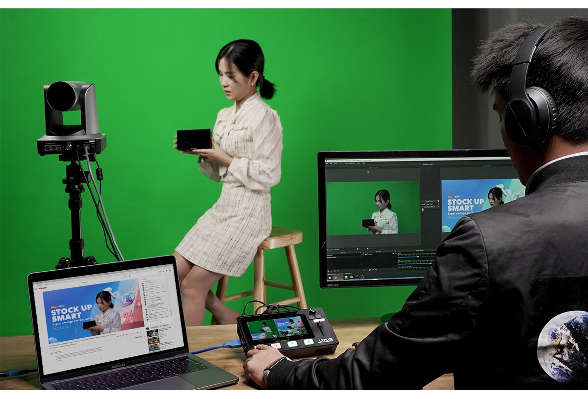 富威德liveprol255吋屏直播导播切换台一体机4路hdmi多机位流媒体高清