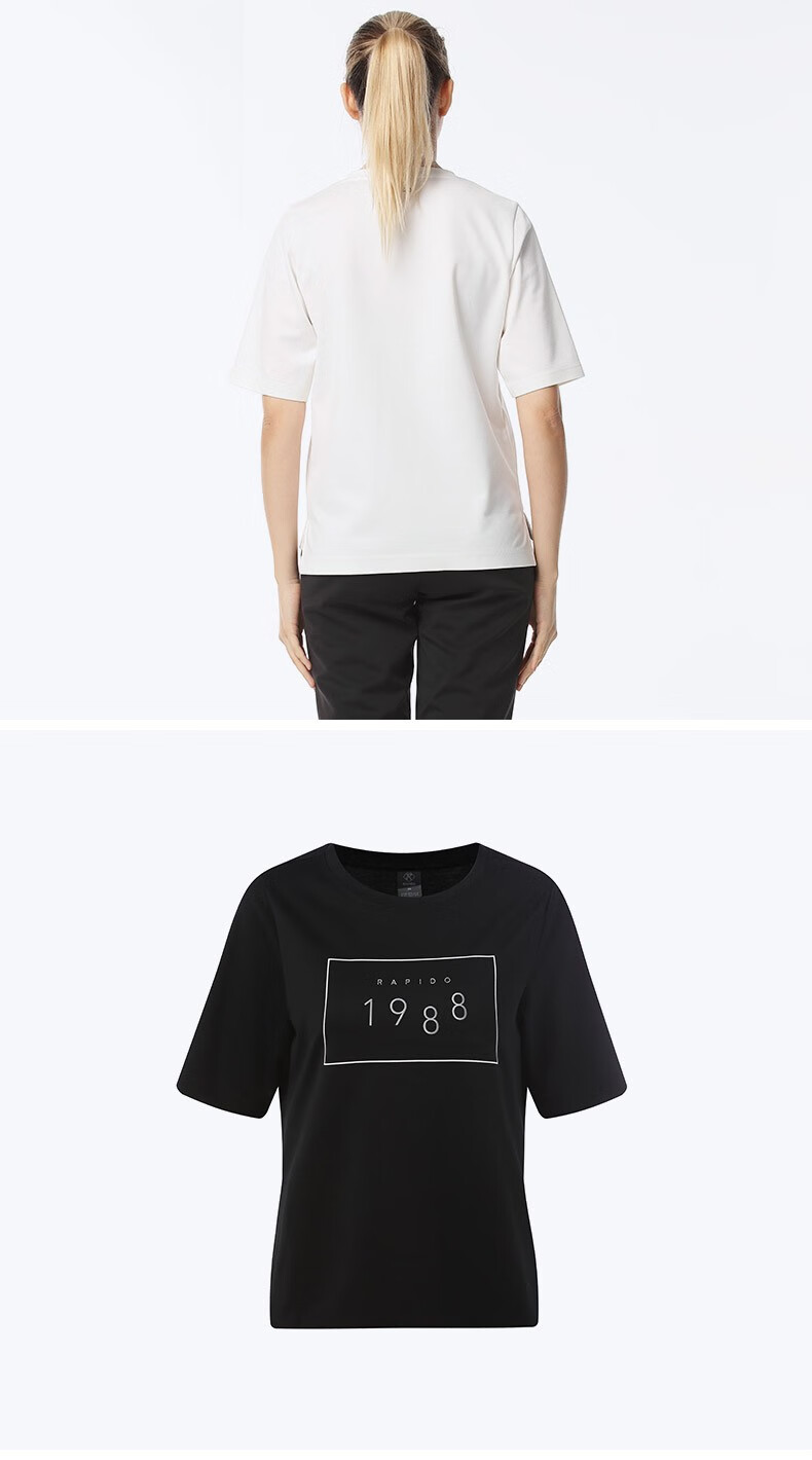 rapido韩国三星2019春季女士运动休闲圆领衫cp9142s00白色16588a