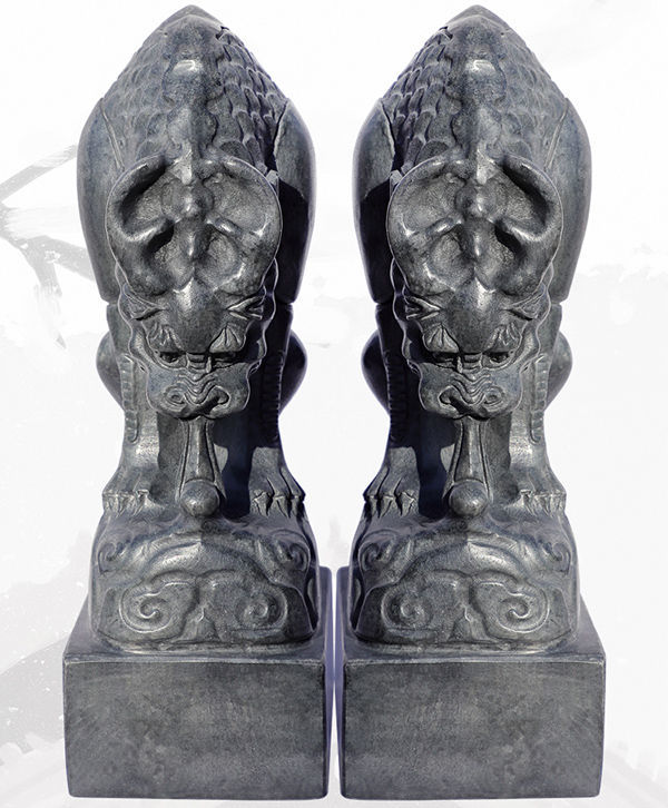 葵影新品石雕石头青石吸水兽蚣蝮门口摆件避水镇水兽门墩家居装饰原石