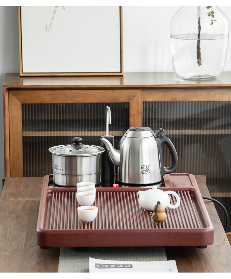 现代简约带烧水壶茶具套装一体式全自动 吉谷tc006(可嵌入茶盘)【图片