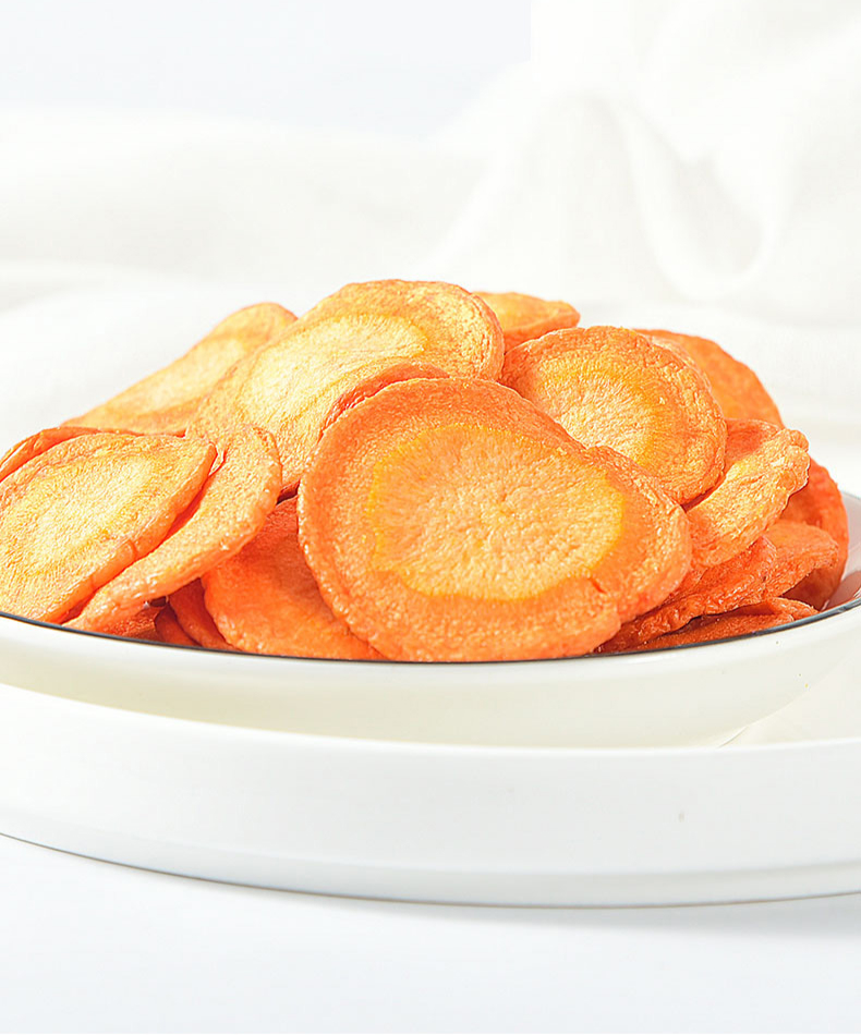 落花洲 胡萝卜脆片胡萝卜干蔬菜干即食脱水零食果蔬脆 胡萝卜片125g