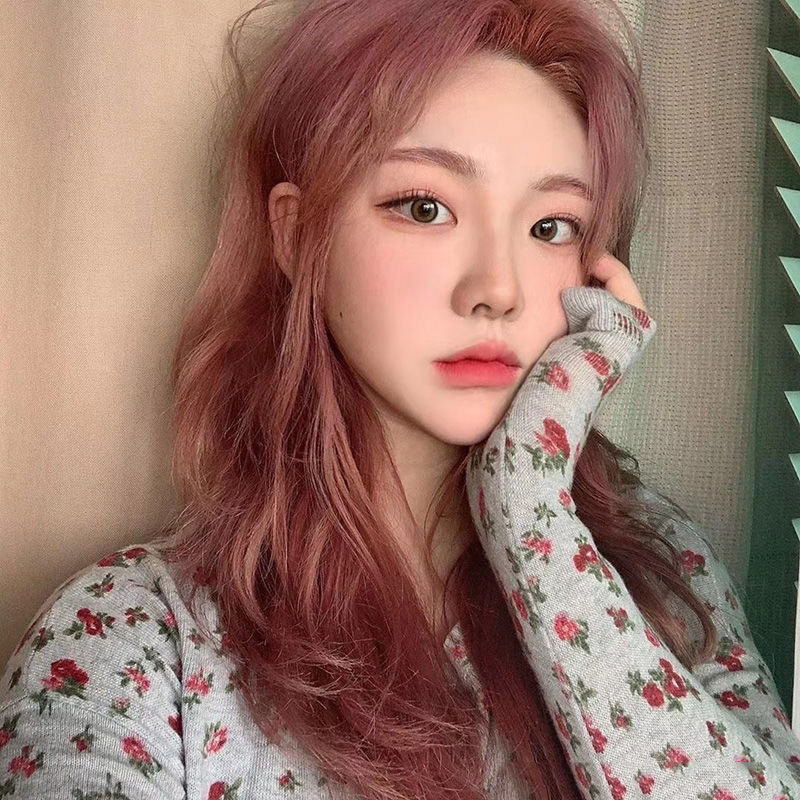 【显白粉色系】2021流行色樱花粉棕色染发剂薄藤粉西柚粉染发膏女 粉