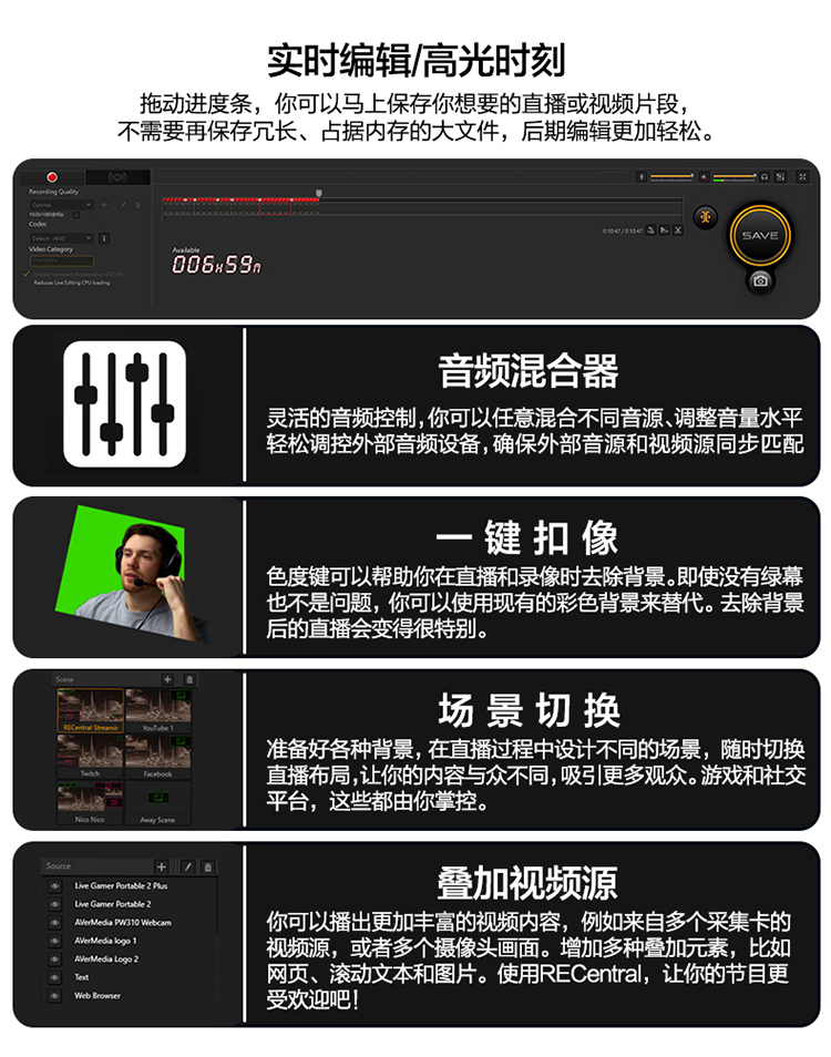 圆刚GC311高清hdmi视频采集卡switch/Xbox游戏摄像机机顶盒钉钉腾讯会议 