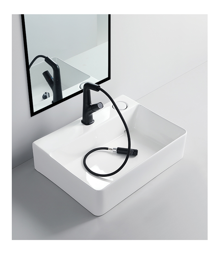 机隐藏式侧边下水台控洗手盆单盆家用洗脸池搓衣盆陶瓷一体盆靠后排水