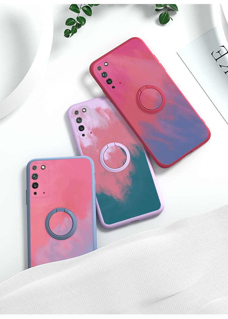 简宿华为荣耀x10手机壳女款x10max带支架指环扣液态硅胶x10荣誉x十