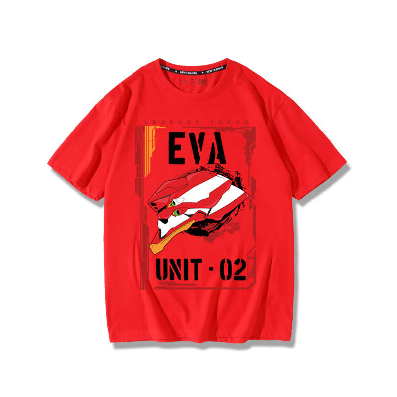 舒裟evat恤初号机零号机二号机动漫周边联名复古新世纪福音战士短袖男