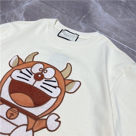【二手99新】未使用 gucci/古驰男士圆领短袖t恤哆啦a梦牛角夏装男女
