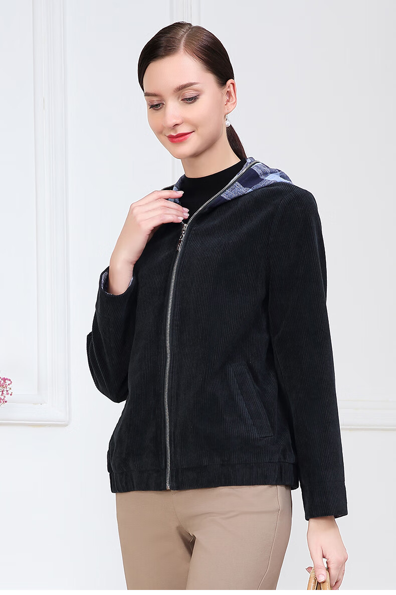 米兰登2022冬季新款中老年女装妈妈装加棉加厚时尚保暖灯芯绒茄克外套