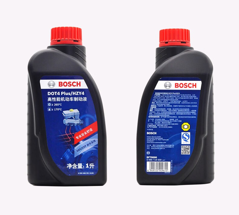博世bosch刹车油dot4plus升级版刹车油碟刹离合器油一瓶1000ml标致
