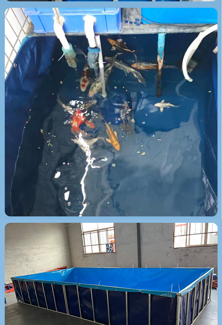 帆布鱼池加厚带支架水池防水布刀刮布塑料养鱼大型养殖水箱蓄水池 1.