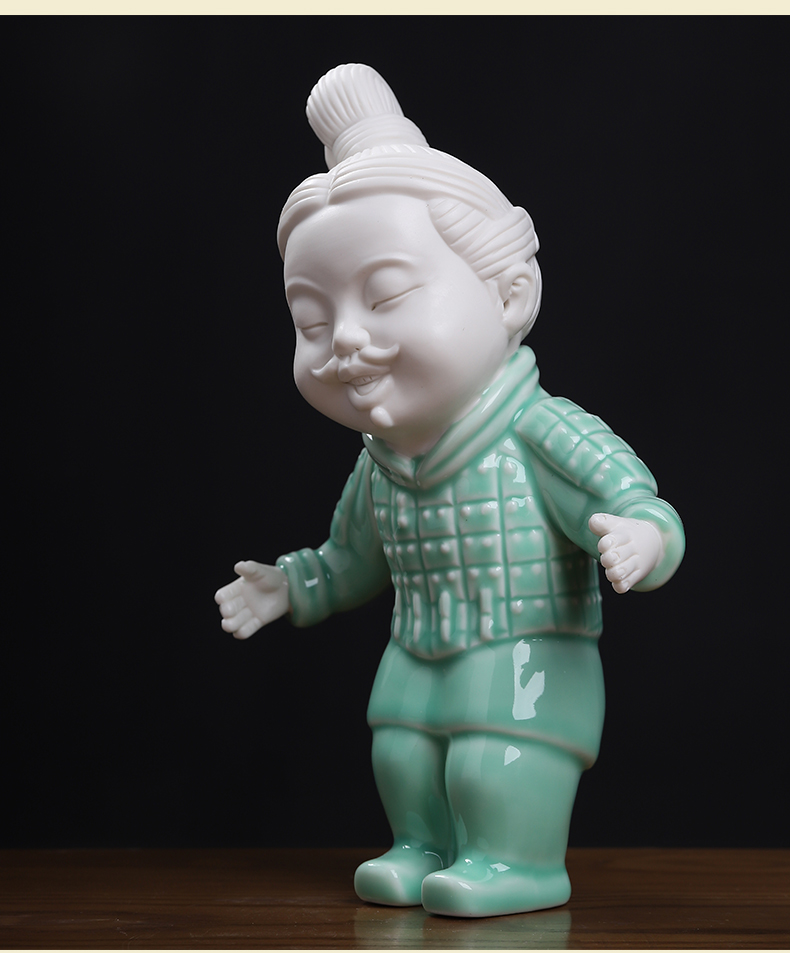 东方泥土兵马俑新中式古典创意q版摆件客厅办公室桌面装饰工艺品d5233