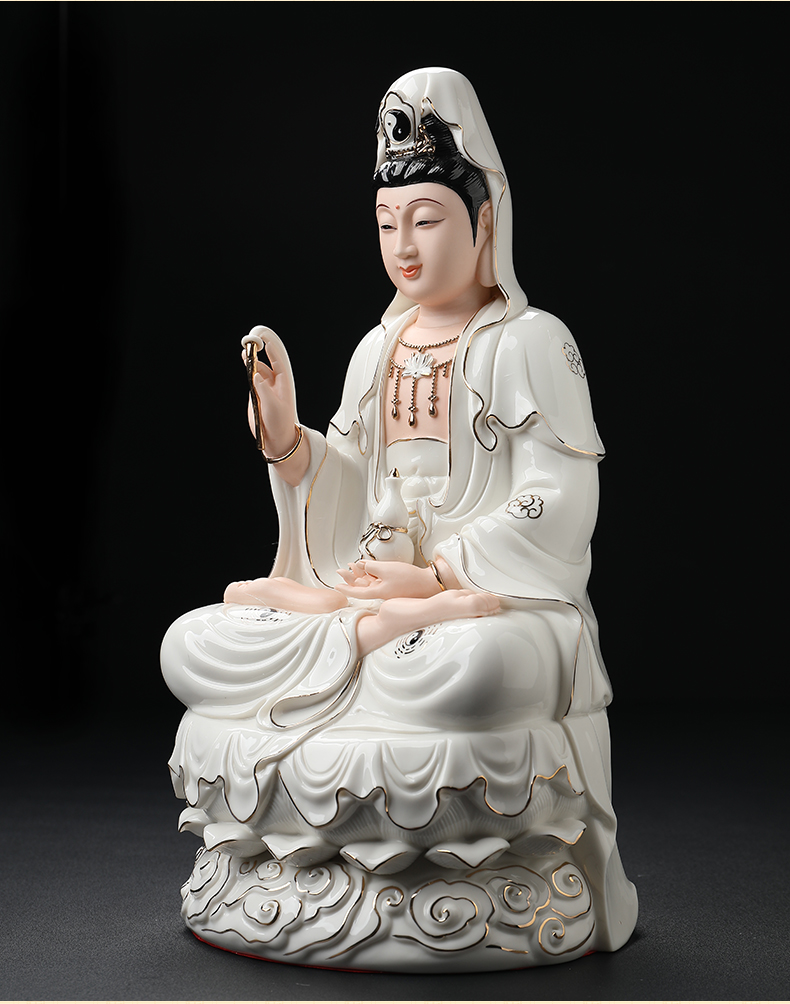 七珍陶瓷摆件《慈航真人》慈航普渡圆通自在天尊道人仙姑供奉神像 h26