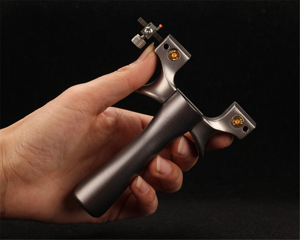 战术虎不锈钢数控免绑扁皮户外传奇弹弓快压竞技收藏级瞄具追龙光纤调