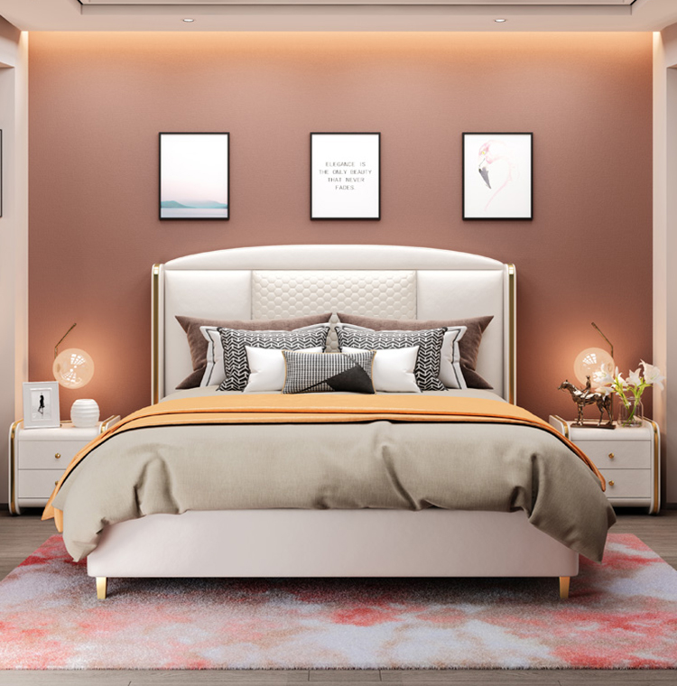 欧塞诺诗后现代轻奢主卧软包床头板北欧ins床头床屏网红双人床头板18