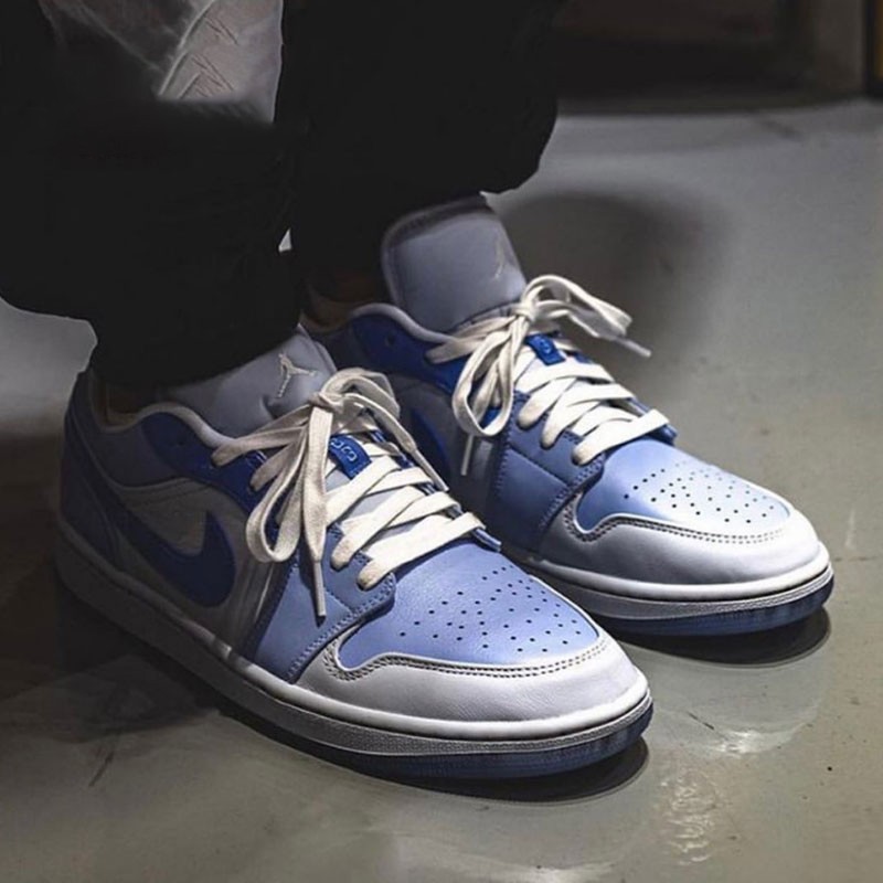 潮nike耐克air jordan 1 low aj1水洗單寧牛仔藍男子低幫休閒鞋籃球鞋