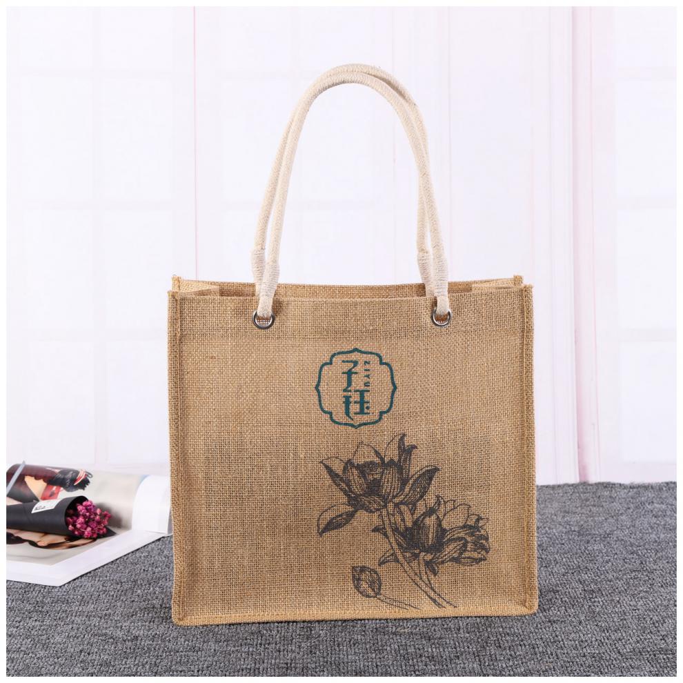 亚麻布手提袋 麻布袋子定制手拎袋帆布亚麻手提袋小清新礼品礼物布袋