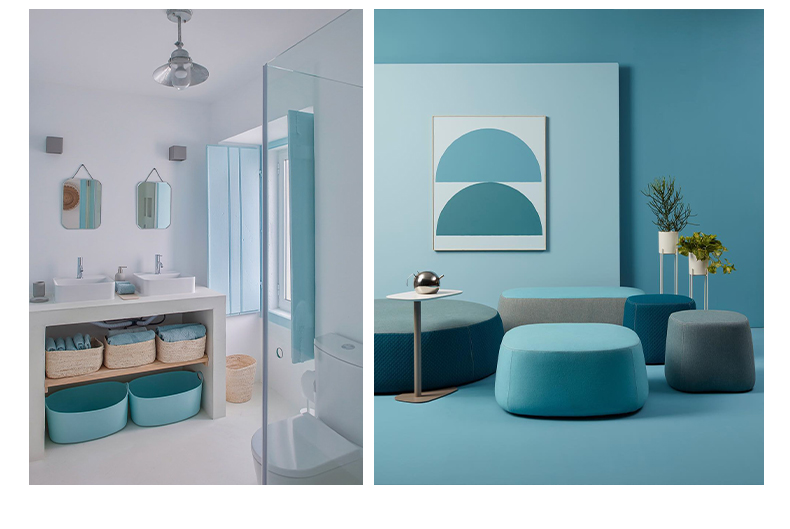 越自然羊绒不倒绒雾霾蓝蓝绿灰蓝深蓝色现代北欧法式卧室客厅遮光窗帘