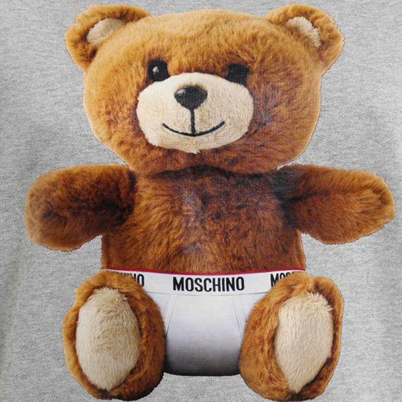 moschino/莫斯奇诺 女士黑色棉质小熊印花长袖圆领卫衣 黑色a1704