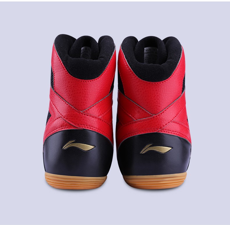 李宁专业摔跤鞋男女拳击鞋训练鞋散打格斗鞋深蹲硬拉搏击靴adcg002