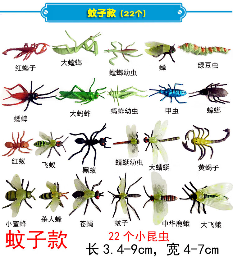昆虫玩具软胶仿真昆虫动物模型套装爬行甲虫蝴蝶蜻蜓蜘蛛儿童玩具认知教具大号瓢虫款礼包 送收纳箱 图片价格品牌报价 京东