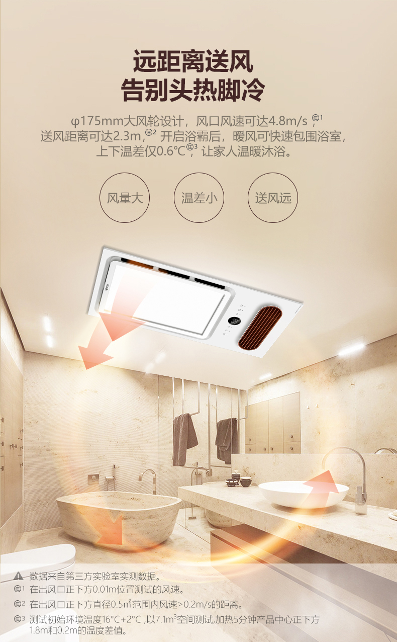 公牛浴霸集成吊顶三合一卫生间暖风机浴室家用智能取暖风暖轻触开关款