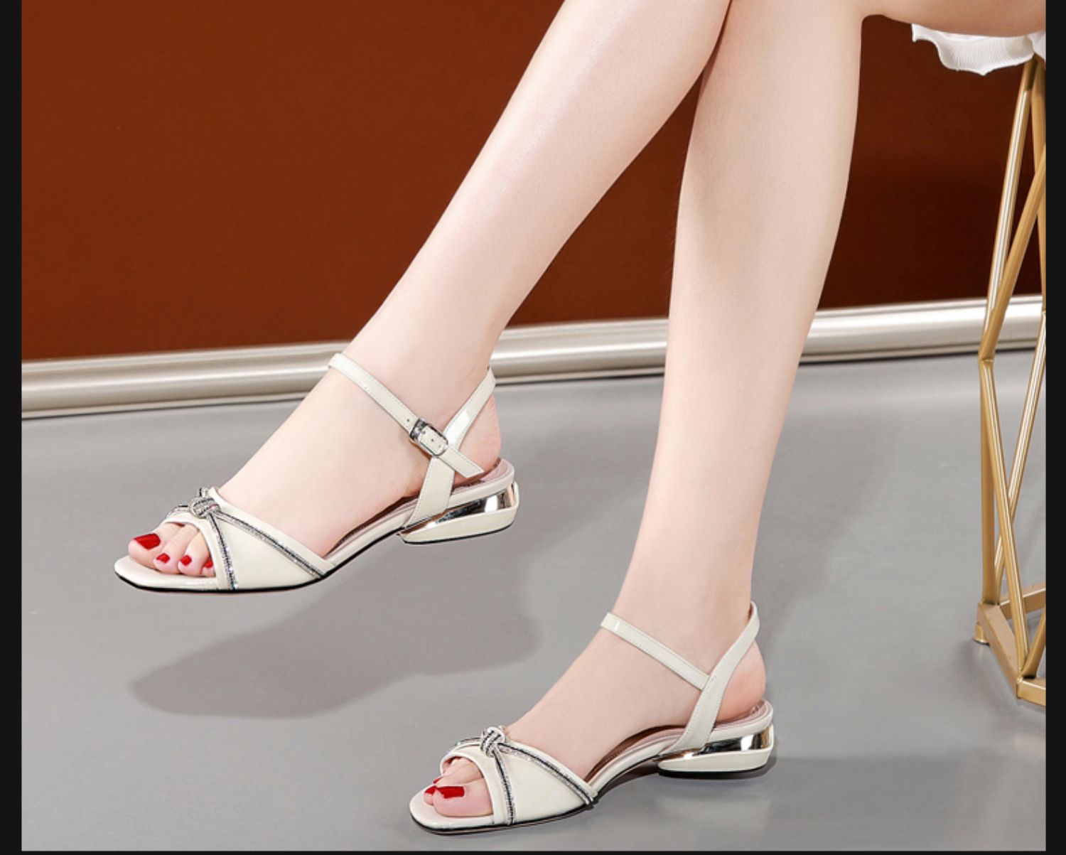 红蜻蜓专柜商场同款凉鞋2021年新款女夏季鱼嘴平底鞋一字带露趾百搭低