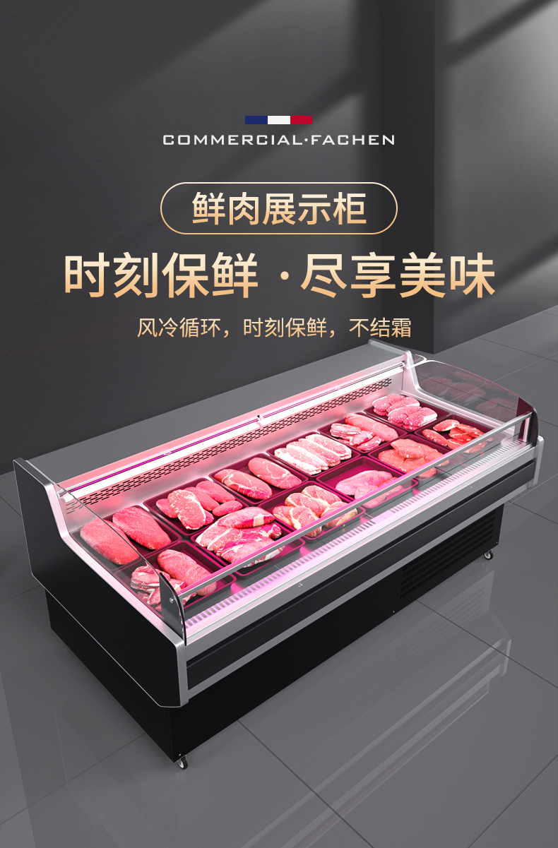 法臣fachen鲜肉柜展示柜卖猪肉冷藏卧式冰柜水果捞冷柜生鲜牛羊猪肉