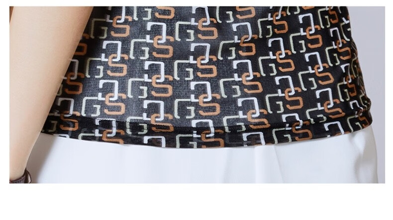 沙衣服女薄溥上衣沙料小衫短袖恤立领网纱打底衫女纱衣夏季薄款图片色