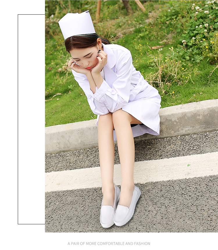 护士鞋白色坡跟女鞋休闲鞋白色美容师工作鞋浅口单鞋女6616白色36