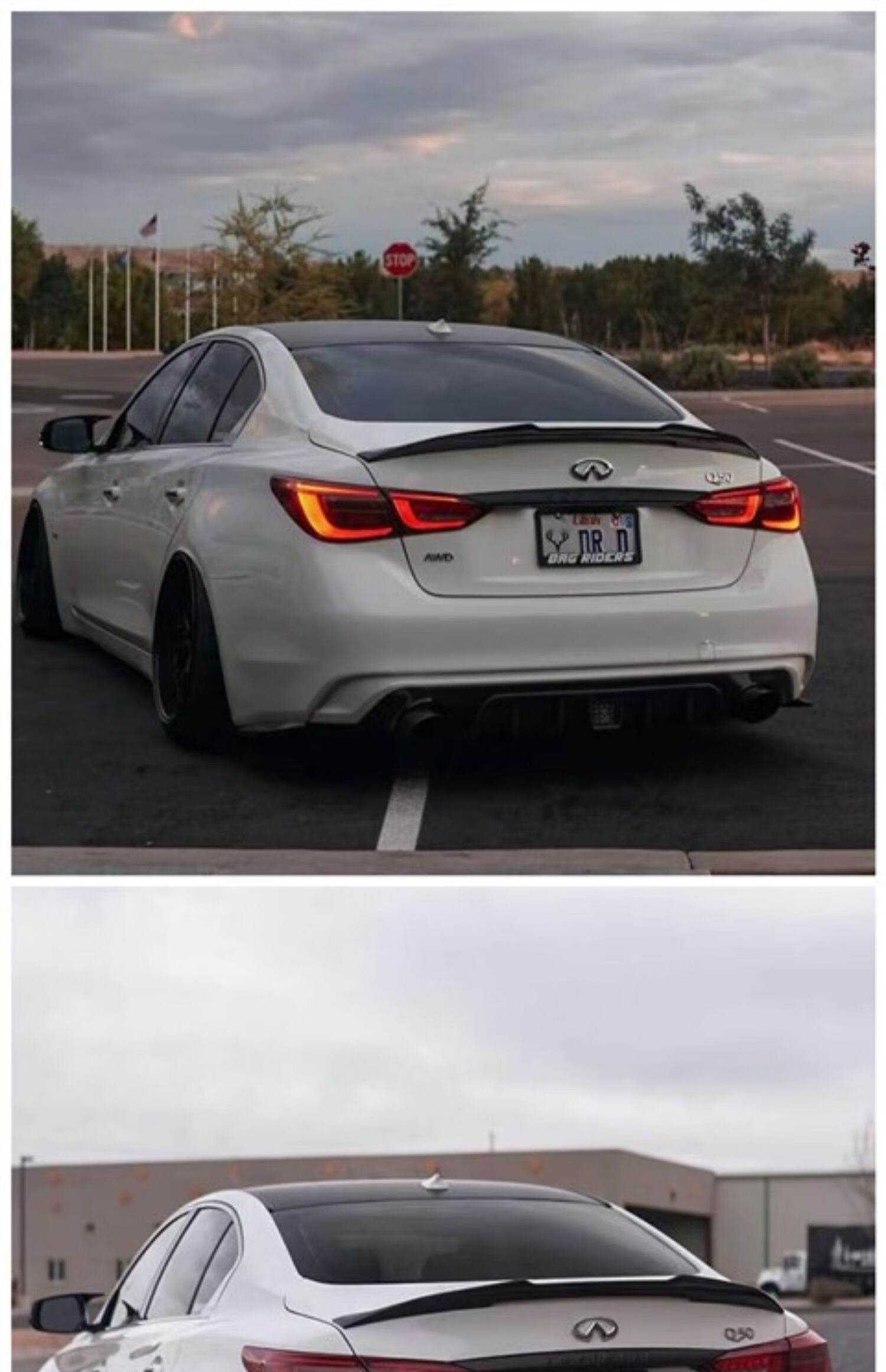 适用于英菲尼迪q50l尾翼14-21款q50/q50l三段式前铲改装q60小包围后唇