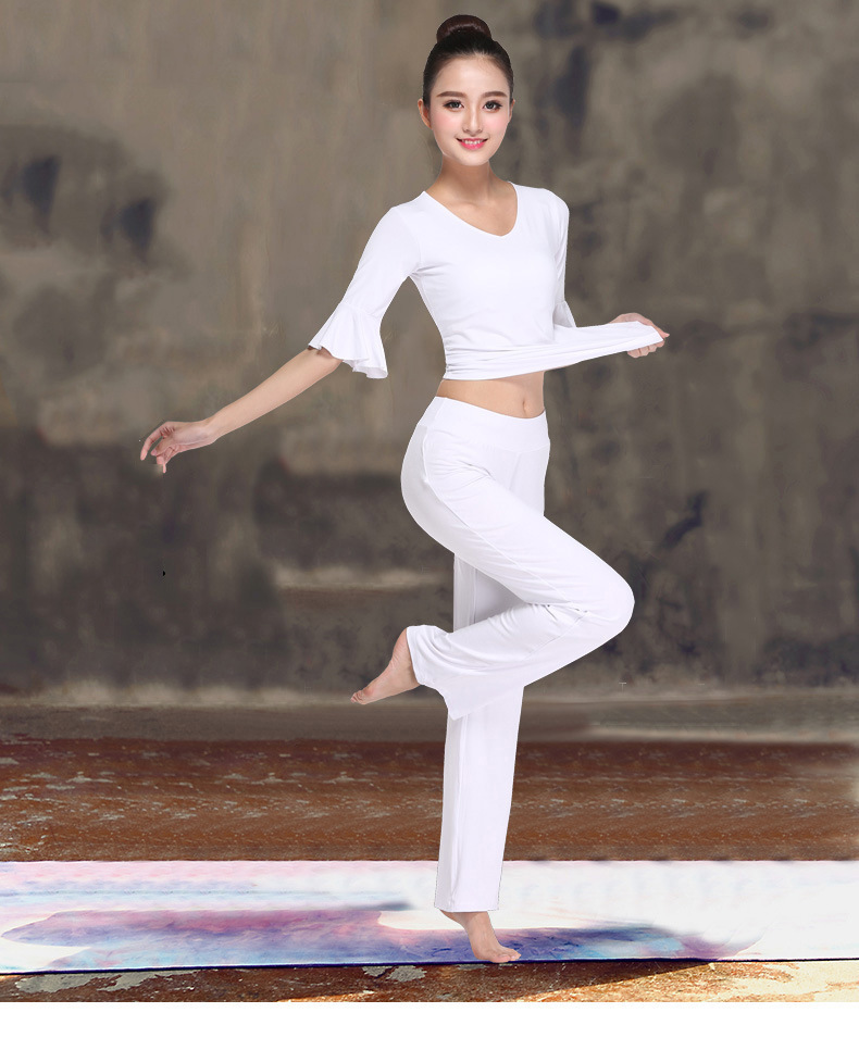 水道兵舞韵白色瑜伽服套装女团体表演服装春夏季新款宽松显瘦 白色