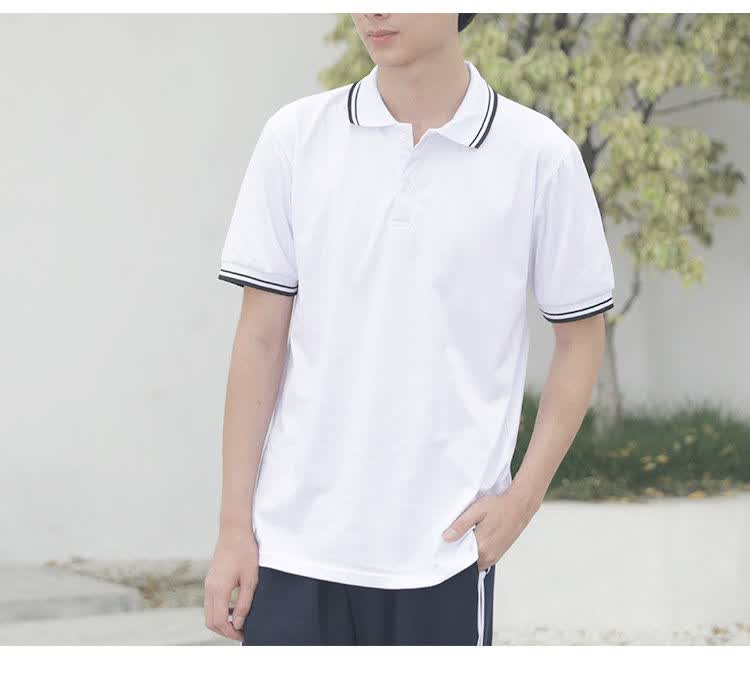 宾隶东山中学夏季学生校服小学白色韩版t恤黑杠短袖高中生班服团体服