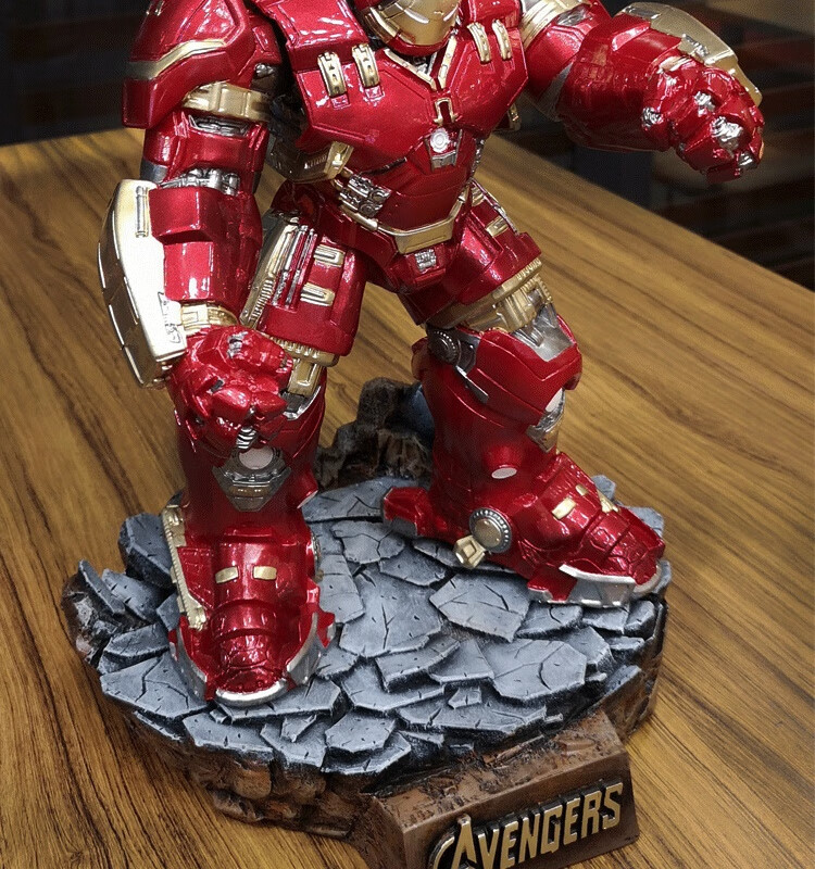 反浩克装甲模型钢铁侠手办mk44复联4摆件漫威周边雕像战损版整体高32