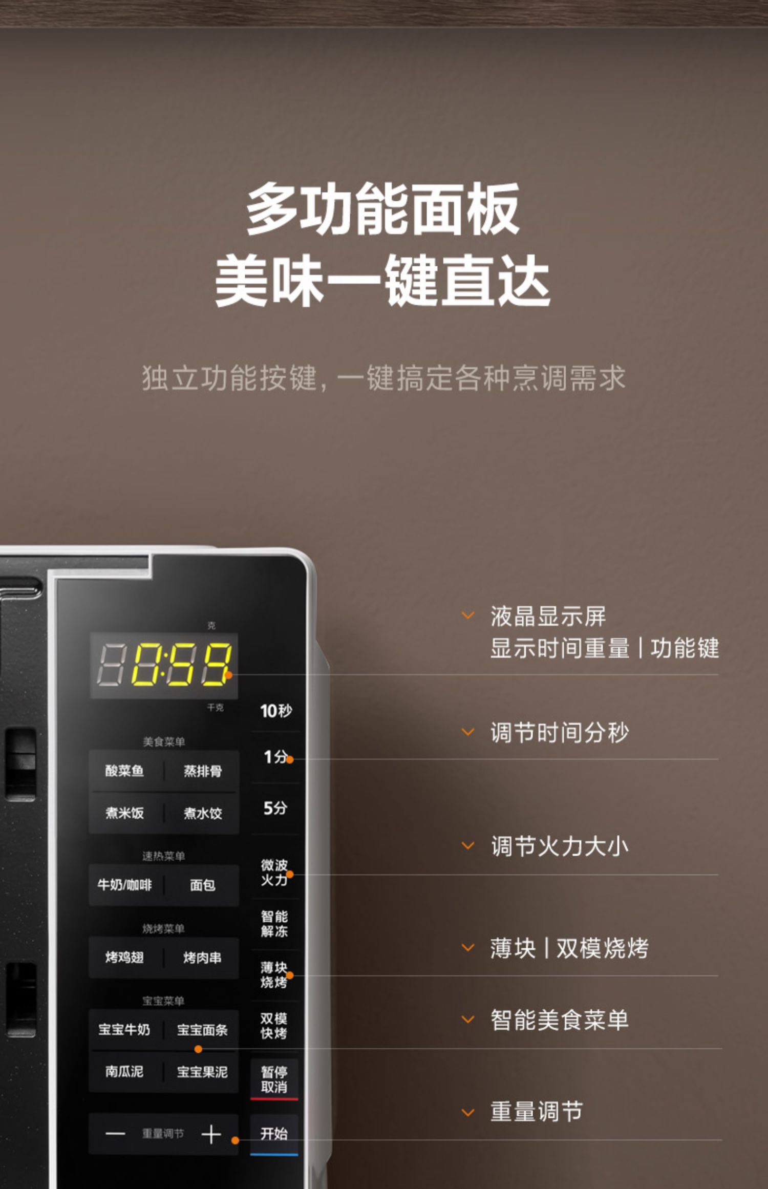 美的(midea)微烤一体机 20升平板加热家用光波炉多功能微蒸烤箱 m3-l
