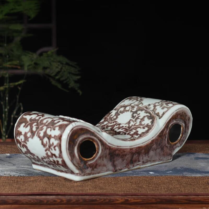 青花陶瓷枕景德镇手绘青花瓷枕头 高雅陶瓷枕头 仿官窑影青瓷器枕头