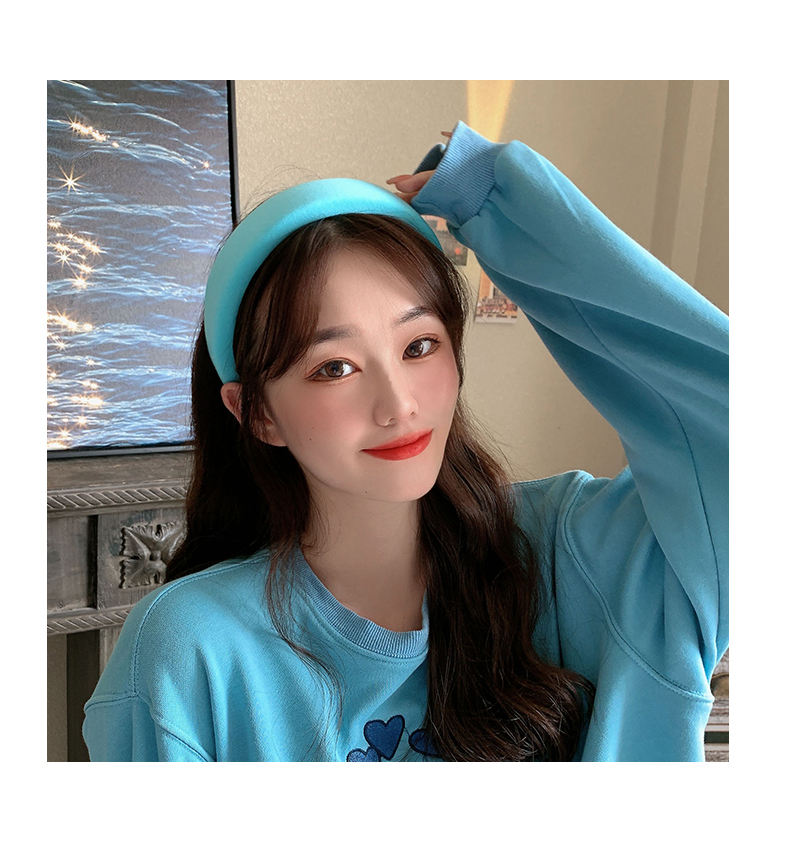 jennie金智妮同款发箍蓝色宽边头箍韩国网红洗脸发卡发带少女头饰