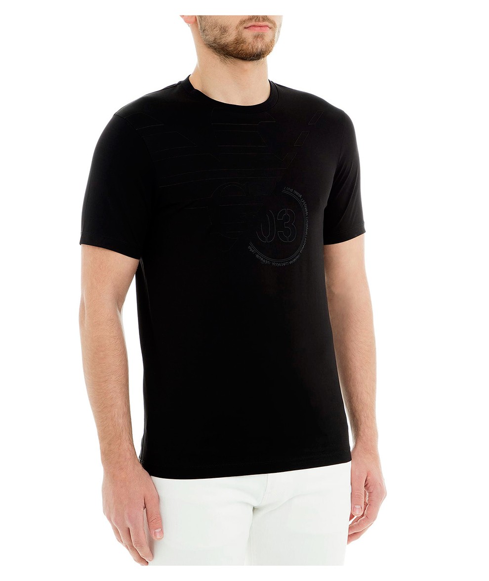 emporioarmani阿玛尼奢侈品男士棉质印花短袖t恤衫a04xxl