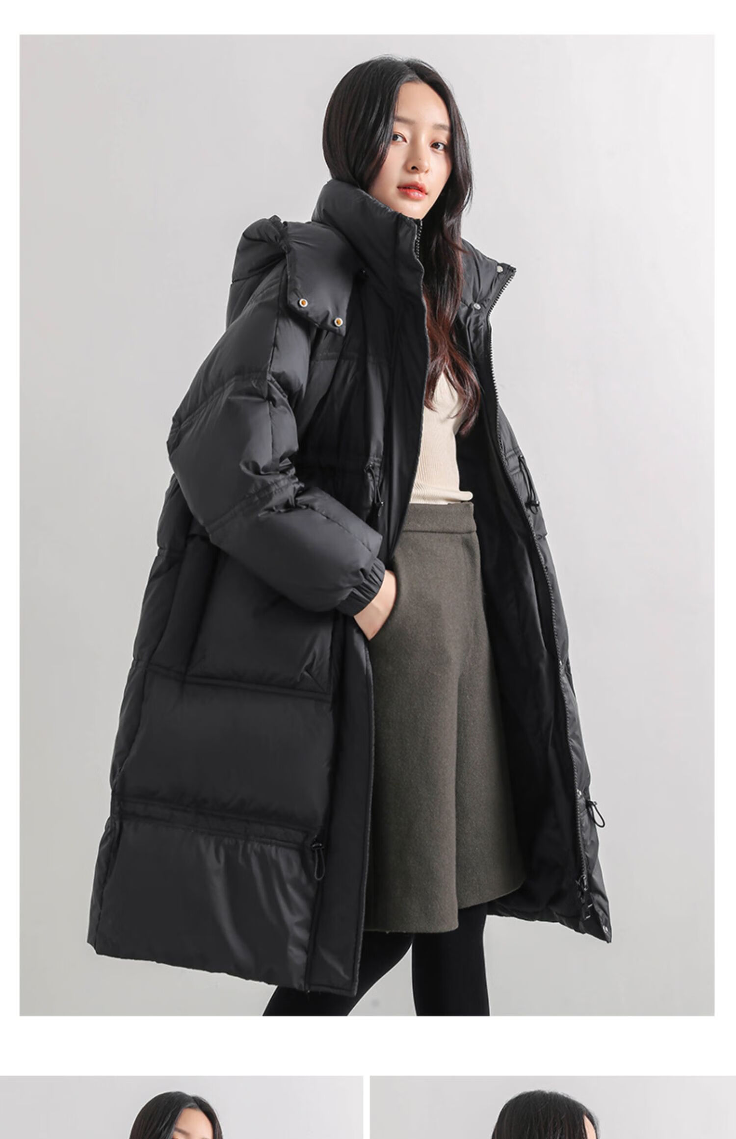 鸭鸭羽绒服女冬中长款小个子时尚宽松2022年新款韩版品牌冬季外套