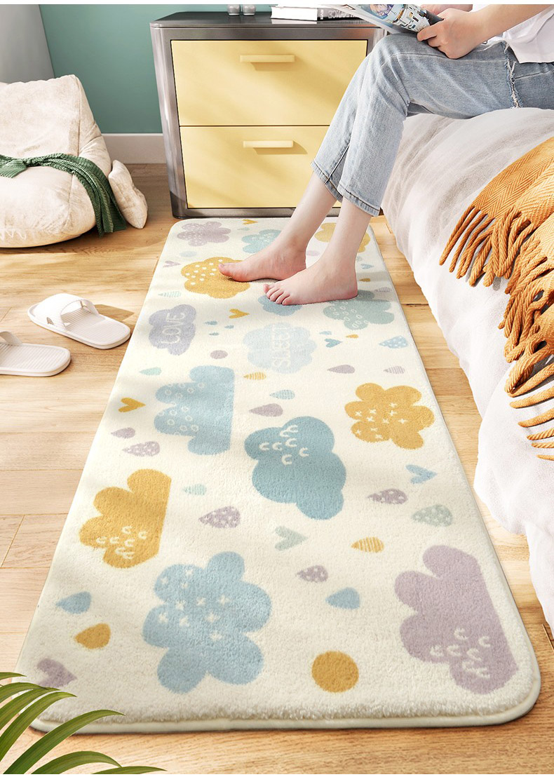羊羔绒床脚垫卧室床边毯隔凉防滑满铺地垫长条毯家用客厅茶几毯儿童房