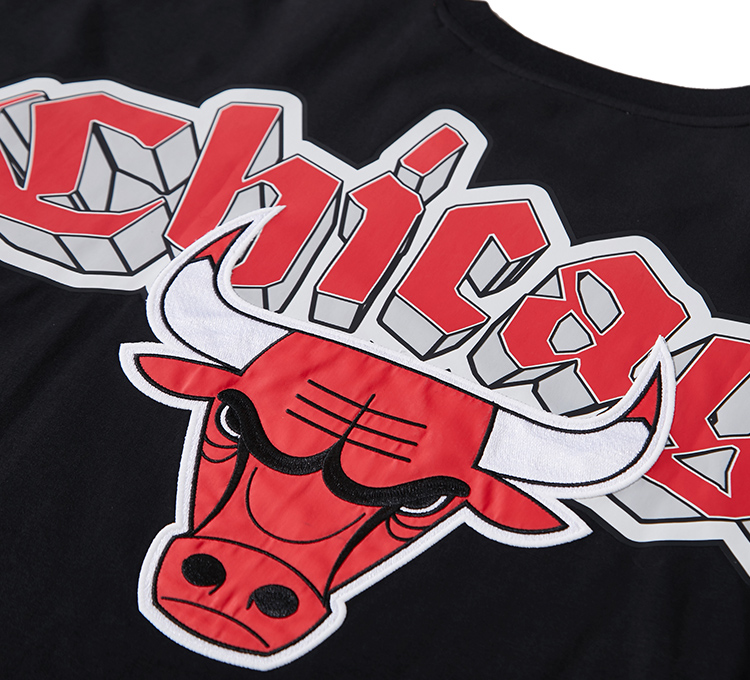 jackjones杰克琼斯秋男士nba公牛队队标logo装饰休闲t恤221301178e40