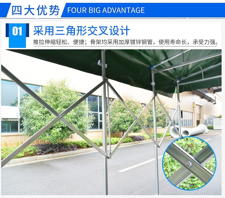 eqe顺丰送货上门帐篷户外货车仓库推拉棚雨棚雨篷伸缩移动夜市大排档