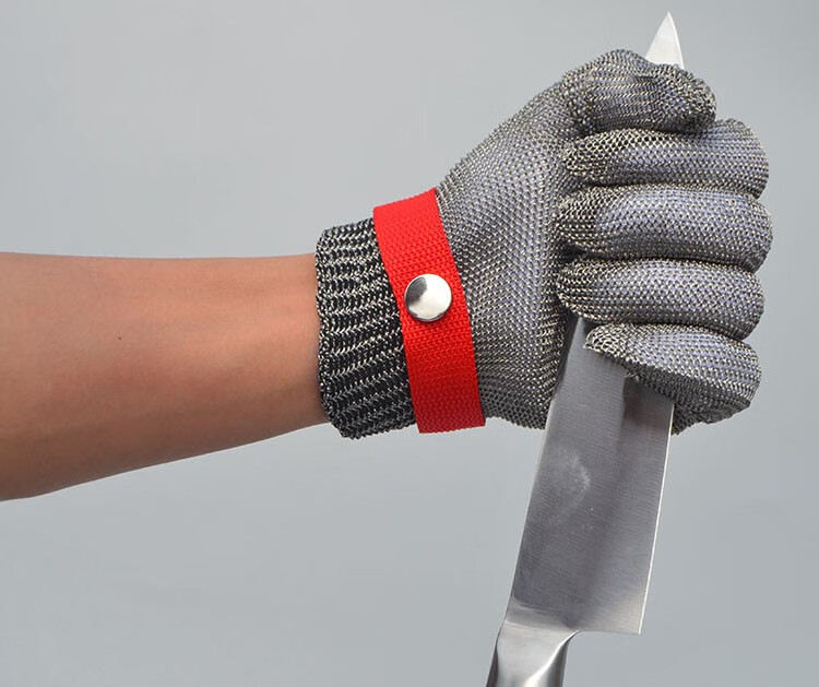 oemg 钢丝手套 钢丝手套防割伤刀割切手切割五指金属不锈钢铁手套5级