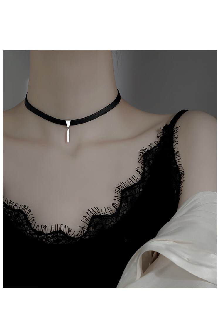 chocker颈链项圈女脖子饰品choker黑色锁骨链颈带项链女潮网红 锆石